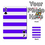 Horizontal Stripes - White and Indigo Violet Playing Cards 54 Designs