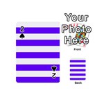 Horizontal Stripes - White and Indigo Violet Playing Cards 54 (Mini)