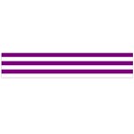 Horizontal Stripes - White and Purple Violet Flano Scarf (Large)