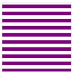 Horizontal Stripes - White and Purple Violet Large Satin Scarf (Square)