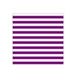 Horizontal Stripes - White and Purple Violet Satin Bandana Scarf