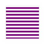 Horizontal Stripes - White and Purple Violet Small Satin Scarf  (Square)