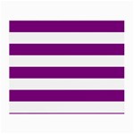 Horizontal Stripes - White and Purple Violet Small Glasses Cloth (2 Sides)