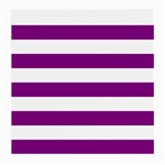 Horizontal Stripes - White and Purple Violet Medium Glasses Cloth (2 Sides)