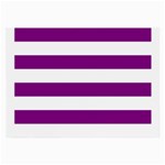 Horizontal Stripes - White and Purple Violet Large Glasses Cloth (2 Sides)