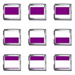 Horizontal Stripes - White and Purple Violet Mega Link Italian Charm (9 pack)
