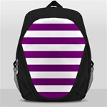 Horizontal Stripes - White and Purple Violet Backpack Bag