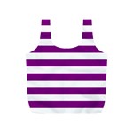Horizontal Stripes - White and Purple Violet Full Print Recycle Bag (S)