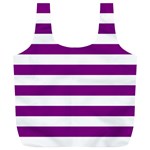 Horizontal Stripes - White and Purple Violet Full Print Recycle Bag (XL)