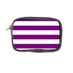 Horizontal Stripes - White and Purple Violet Coin Purse