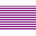 Horizontal Stripes - White and Purple Violet Collage 12  x 18 