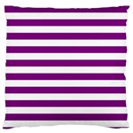 Horizontal Stripes - White and Purple Violet Large Cushion Case (Two Sides)