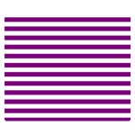 Horizontal Stripes - White and Purple Violet Double Sided Flano Blanket (Small)