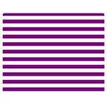 Horizontal Stripes - White and Purple Violet Double Sided Flano Blanket (Medium)