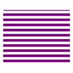 Horizontal Stripes - White and Purple Violet Double Sided Flano Blanket (Large)