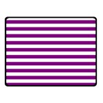 Horizontal Stripes - White and Purple Violet Fleece Blanket (Small) (One Side)