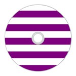 Horizontal Stripes - White and Purple Violet CD Wall Clock