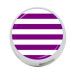Horizontal Stripes - White and Purple Violet 4-Port USB Hub (One Side)