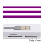Horizontal Stripes - White and Purple Violet Memory Card Reader (Stick)
