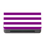 Horizontal Stripes - White and Purple Violet Memory Card Reader with CF