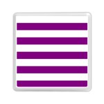 Horizontal Stripes - White and Purple Violet Memory Card Reader with Storage (Square)