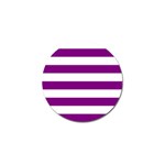 Horizontal Stripes - White and Purple Violet Golf Ball Marker (4 pack)