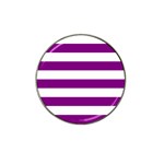 Horizontal Stripes - White and Purple Violet Hat Clip Ball Marker (10 pack)