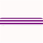 Horizontal Stripes - White and Purple Violet Small Bar Mat