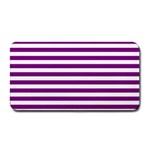 Horizontal Stripes - White and Purple Violet Medium Bar Mat