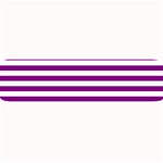 Horizontal Stripes - White and Purple Violet Medium Bar Mat