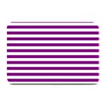Horizontal Stripes - White and Purple Violet Plate Mat