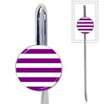 Horizontal Stripes - White and Purple Violet Book Mark
