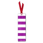 Horizontal Stripes - White and Purple Violet Small Book Mark