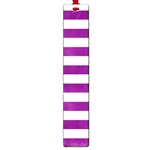 Horizontal Stripes - White and Purple Violet Large Book Mark