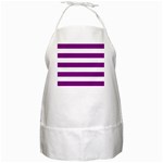 Horizontal Stripes - White and Purple Violet BBQ Apron