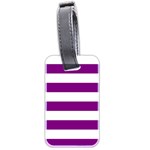 Horizontal Stripes - White and Purple Violet Luggage Tag (Two Sides)