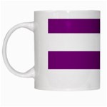 Horizontal Stripes - White and Purple Violet White Mug