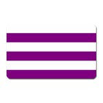Horizontal Stripes - White and Purple Violet Magnet (Rectangular)