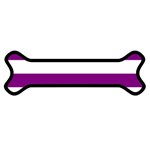 Horizontal Stripes - White and Purple Violet Magnet (Dog Bone)