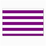 Horizontal Stripes - White and Purple Violet Postcard 4  x 6 