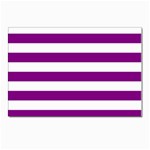 Horizontal Stripes - White and Purple Violet Postcards 5  x 7  (Pkg of 10)