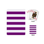 Horizontal Stripes - White and Purple Violet Playing Cards (Mini)