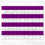 Horizontal Stripes - White and Purple Violet Jigsaw Puzzle (Rectangular)