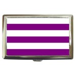 Horizontal Stripes - White and Purple Violet Cigarette Money Case
