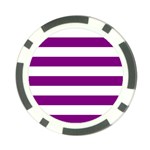 Horizontal Stripes - White and Purple Violet Poker Chip Card Guard