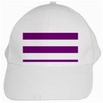 Horizontal Stripes - White and Purple Violet White Cap