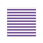 Horizontal Stripes - White and Dark Lavender Violet Satin Bandana Scarf