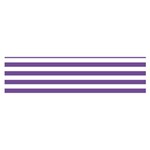 Horizontal Stripes - White and Dark Lavender Violet Satin Scarf (Oblong)