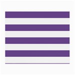 Horizontal Stripes - White and Dark Lavender Violet Small Glasses Cloth