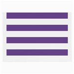 Horizontal Stripes - White and Dark Lavender Violet Large Glasses Cloth (2 Sides)
